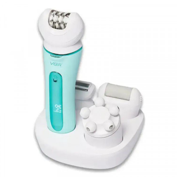 Эпилятор 5в1 VGR V-751 с 5 насадками (Зеленый)