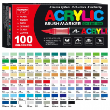 Акрилові маркери GuangNa Brush GN-8101 з м’яким пензликом 100 шт.