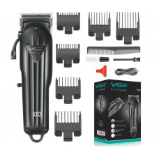 Акумуляторна машинка для стрижки VGR V-282 з 6 насадками LED