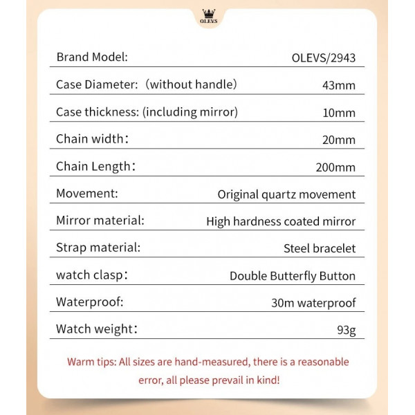 Часы наручные Olevs 2943 Gray Natural