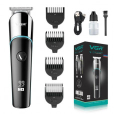 Триммер VGR V-291 с 4 насадками LED (Голубой)