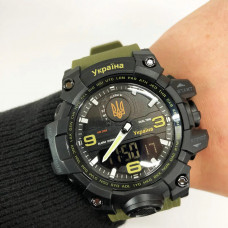 Годинник наручний Skmei 1586AG Ukraine (Зелений)