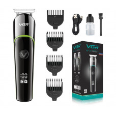 Триммер VGR V-291 с 4 насадками LED (Зеленый)