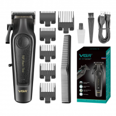Акумуляторна машинка для стрижки VGR V-197 з 6 насадками LED