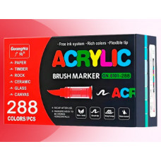 Акрилові маркери GuangNa Brush GN-8101 з м’яким пензликом 288 шт.