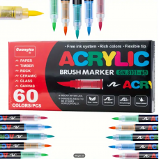 Акрилові маркери GuangNa Brush GN-8101 з м’яким пензликом 60 шт.