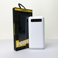 Power Bank Box LED с кабелем USB+Micro+Type-C+Lightning (10000mAh) Белый