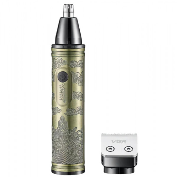 Триммер 2в1 VGR V-618 для бороды, носа и ушей с 2 ​​насадками