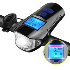 Велоліхтар із сигналом та комп'ютером XA-585-T6 2LED з акумулятором + кнопка керування
