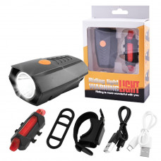 Велофонарь BSK-178-1 XPG + STOP-5SMD (red) с аккумулятором