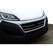 Хром накладки на решетку радиатора 2014-2022 (3 шт, нержавейка) для Fiat Ducato