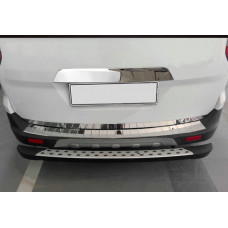 Накладка на задний бампер OmsaLine (глянцевая, нержавейка) для Ford Courier 2014-2023 гг