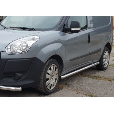 Боковые трубы (2 шт., нержавейка) 60мм, Макси база для Fiat Doblo II 2010-2022 гг