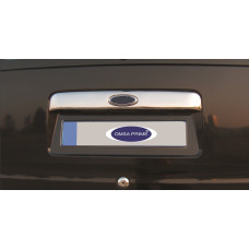 Хромированная накладка над номером (установка на оригинал, с местом под логотип, нержавейка) Carmos - Турецкая Нержавеющая Сталь для Ford Connect 2006-