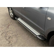 Боковые Подножки Rainbow (2 шт., Алюминий) для Hyundai Santa Fe 1 2000-2006 гг