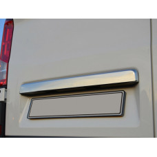 Накладка над номером (без камеры, нержавейка) OmsaLine - Итальянская Нержавейка для Volkswagen Crafter 2016- гг