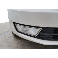 Накладки на противотуманные фары (2 шт) OmsaLine - Итальянская Нержавейка для Skoda Octavia III A7 2013-2019 гг