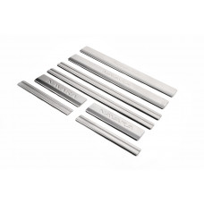 Накладки на пороги OmsaLine (8 шт., нержавейка) для Nissan Navara 2006-2015 гг