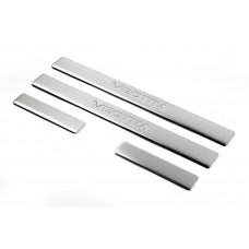 Накладки на пороги из нержавеющей стали (Omsa, 4 шт) для Opel Vectra C 2002-2008 гг