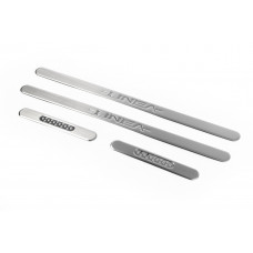 Накладки на пороги OmsaLine (4 шт, нержавейка) для Fiat Linea 2006-2018 гг