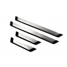 Накладки на пороги OmsaLine (4 шт, нержавейка) для Skoda Superb 2009-2015 гг