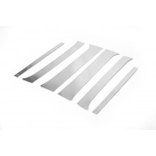 Молдинг дверних стійок (6 шт, нерж.) для Nissan Pathfinder R51 2005-2014 рр