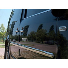 Накладки на молдинги (4 шт, нержавейка) MAXI база, Carmos - Турецкая сталь для Volkswagen Caddy 2004-2010 гг