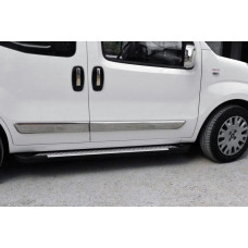 Бокові пороги Allmond Grey (2 шт., алюм) для Peugeot Bipper