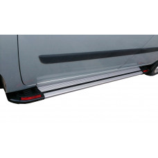 Боковые пороги Rainbow (2 шт, алюминий) Длинная База для Renault Kangoo 2008-2020 гг