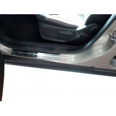 Накладки на пороги OmsaLine (4 шт, нержавейка) для Ford Courier 2014-2023 гг