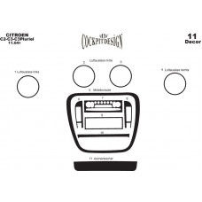Накладки на Панель Приборов Алюминий для Citroen C-3 2002-2009 гг