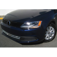 Накладки на решетку бампера 2011-2014 (2 шт., нержавейка) для Volkswagen Jetta