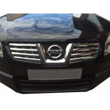 Накладки на решетку радиатора (8 шт, нержавейка) Carmos - Турецкая Нержавеющая Сталь для Nissan Qashqai 2007-2010 гг