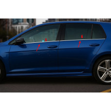 Молдинги на стекла (4 шт, нержавейка) OmsaLine - Итальянская Нержавейка для Volkswagen Golf 6 2008-2014 гг