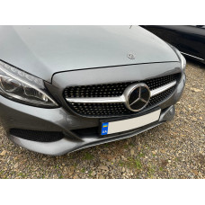 Передня решітка Diamond Silver (для Avantgarde/AMG-Line/C43 AMG) 2014-2018, з камерою для Mercedes C-сlass W205 рр