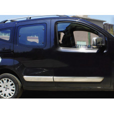 Дверные молдинги нержавейка (4 шт) OmsaLine - Итальянская Нержавейка для Fiat Fiorino/Qubo 2008-2024 гг