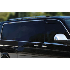 Полный комплект молдингов на окна (14 шт, нержавейка) 2 Боковые Двери, Длинная База для Volkswagen T5 Caravelle 2004-2010 гг