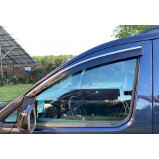 Вітровики з хромованим молдингом (4 шт., Sunplex Chrome) для Volkswagen Caddy 2020- рр