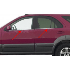 Окантовка вікон (4 шт, нерж) OmsaLine - Італійська нержавійка для Kia Sorento I BL 2002-2009 рр