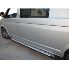 Боковые пороги X5-тип (2 шт., алюминий) Короткая База для Volkswagen T5 2010-2015 гг