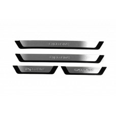 Накладки на пороги Flexill (4шт, нержавейка) Sport для Peugeot 3008 2008-2016 гг