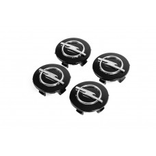 Колпачки на диски 55/43мм op5543b (черные, 4 шт) для Opel