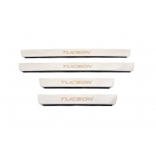 Накладки на пороги Carmos (4 шт, нерж.) для Hyundai Tucson JM 2004- гг