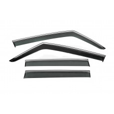 Ветровики с хромированным молдингом Niken Luxury (4 шт) для Jeep Renegade 2014- гг