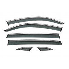 Ветровики с хромированным молдингом Niken Luxury (для Terramont X, 4 шт) для Volkswagen Atlas (Terramont) 2016- гг