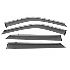 Ветровики с хромированным молдингом Niken Luxury (4 шт) для Ford Explorer 2019- гг