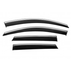 Ветровики с хромированным молдингом Niken Luxury (4 шт) для Opel Grandland X 2017- гг