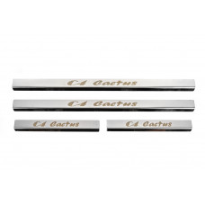 Накладки на пороги Carmos (4 шт, нерж) для Citroen Cactus 2014-2020 рр