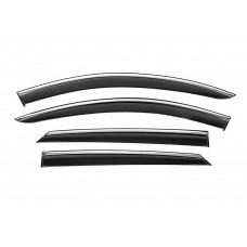 Ветровики с хромированным молдингом Niken Luxury (4 шт) для Renault Logan MCV 2013-2022 гг