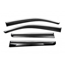 Ветровики с хромированным молдингом (4 шт., Sunplex Chrome) для Volkswagen Amarok 2010-2022 гг